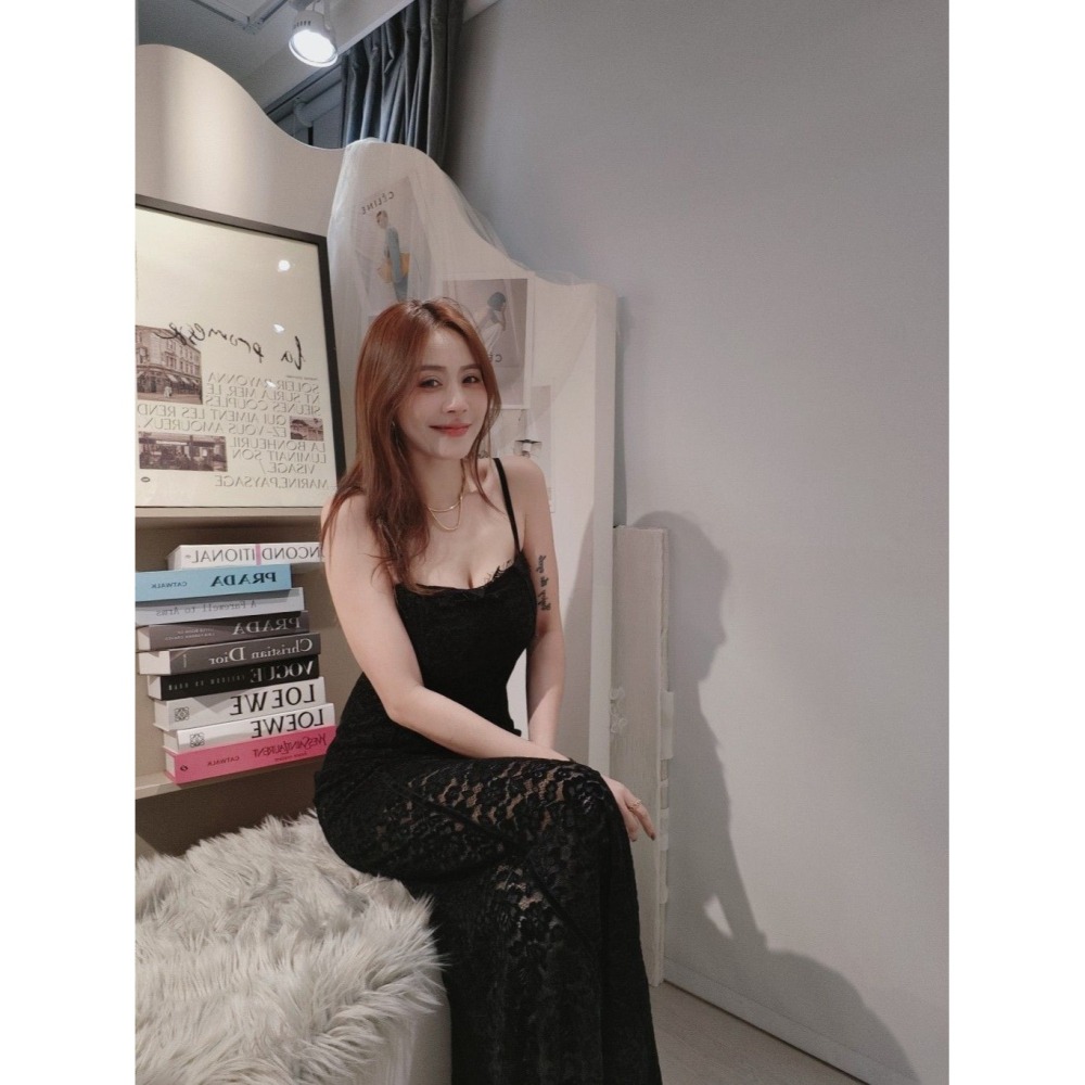 左左家#8195 質感絨花蕾絲魚尾洋-細節圖6