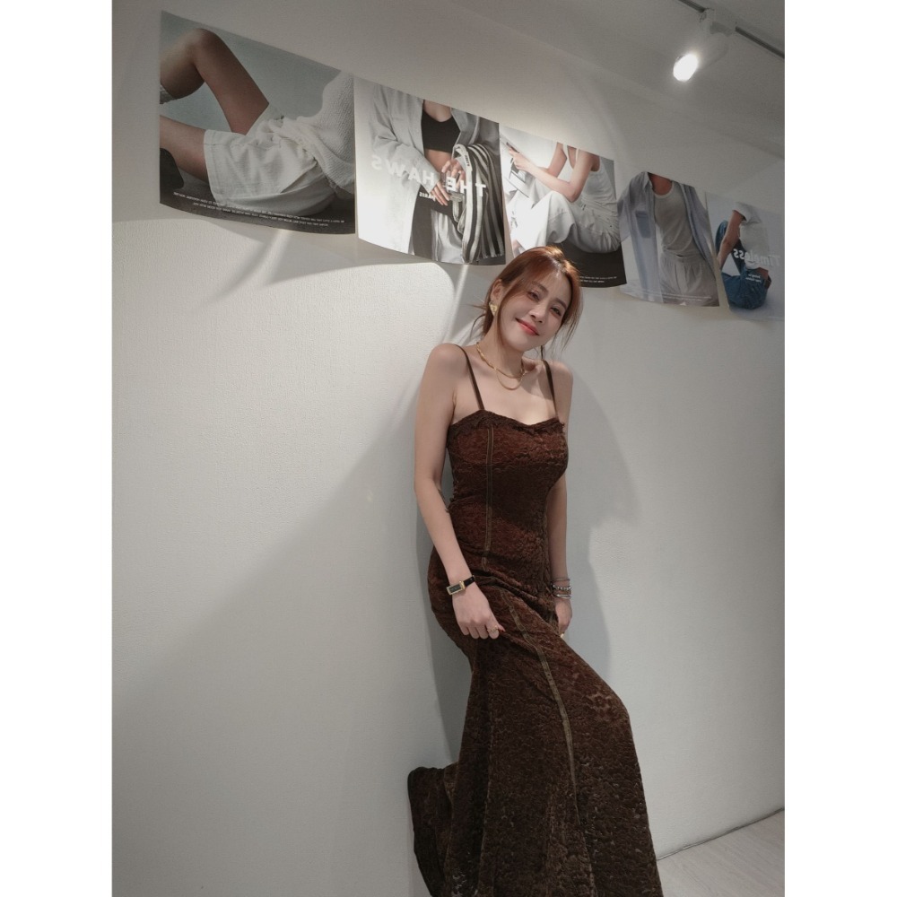 左左家#8195 質感絨花蕾絲魚尾洋-規格圖6