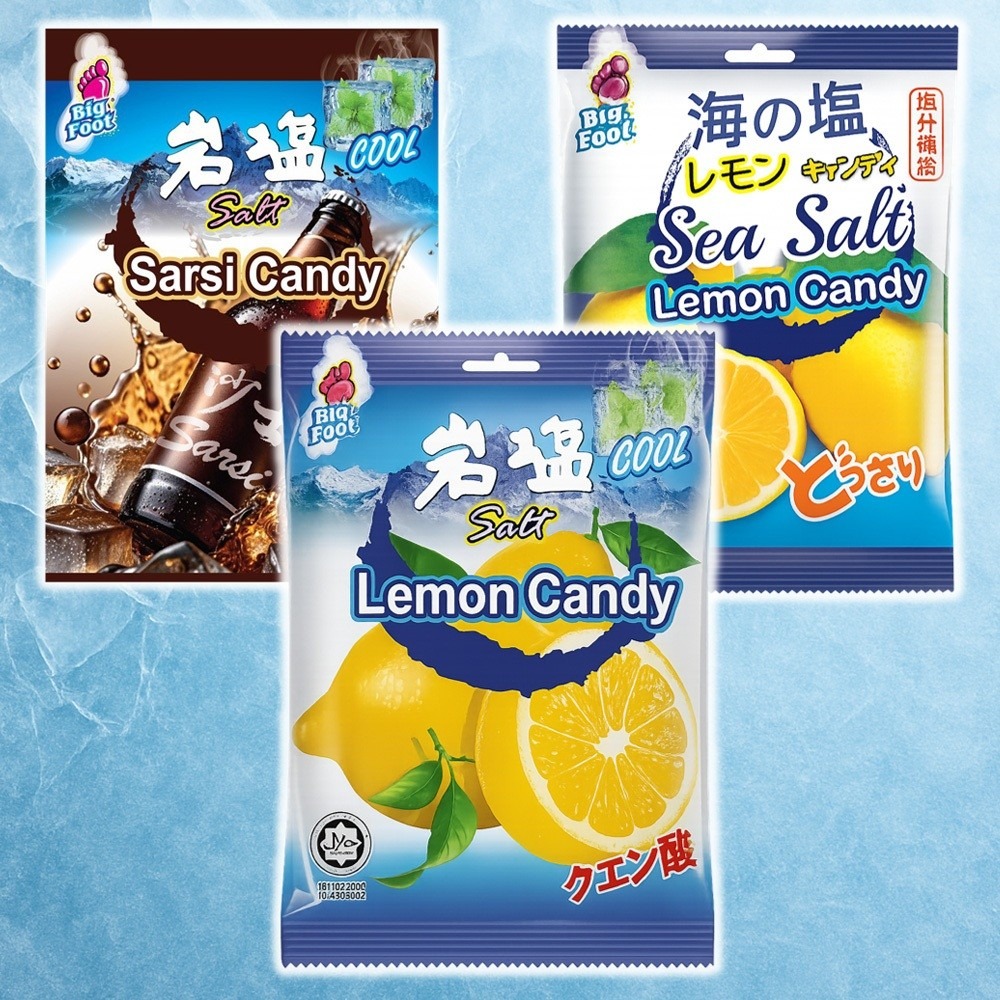 《 Chara 微百貨 》 馬來西亞 Big Foot BF 大腳 薄荷 檸檬鹽糖 海鹽 岩鹽 玫瑰鹽 團購 檸檬糖-細節圖2