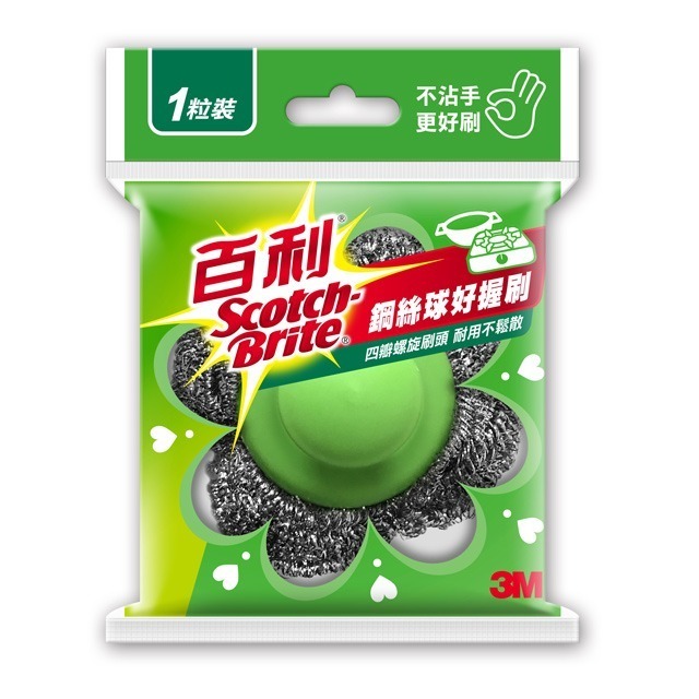 《 Chara 微百貨 》 3M 百利 鋼絲球 188-12M 1入裝 有把手 無把手 團購 批發-細節圖2