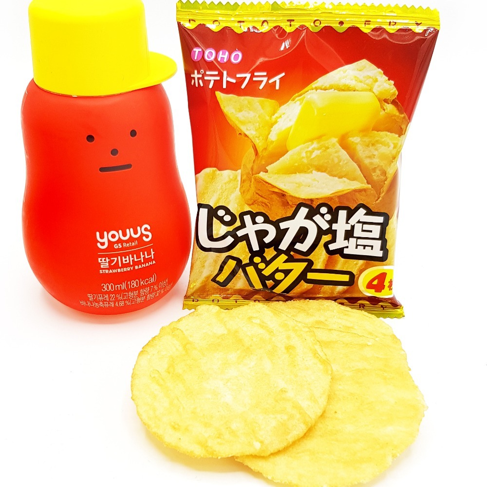 《 Chara 微百貨 》 日本 東豐 製菓 奶油 薯片 洋芋片 薯餅 20袋 盒裝 220g 鹽味 炸雞 口味-細節圖4