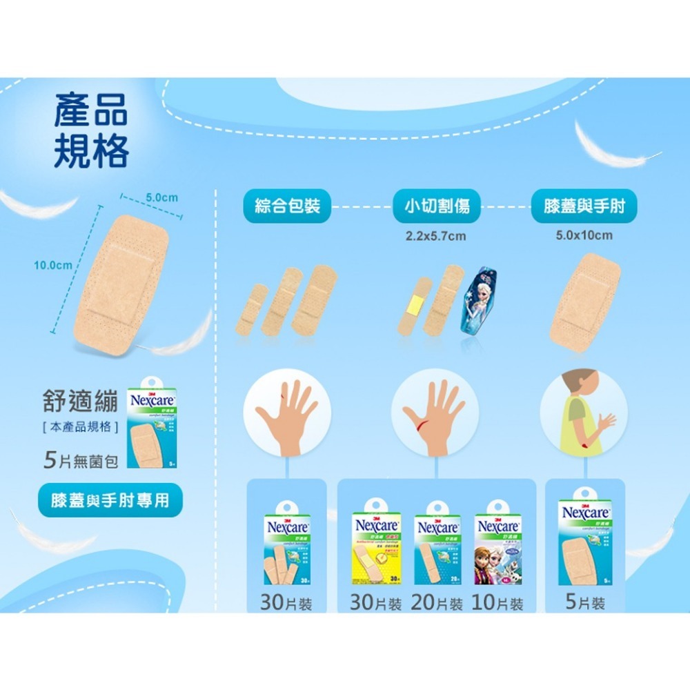 《 Chara 微百貨 》附發票 3M Nexcare 舒適繃 5片 20片 30片 綜合包 透氣 服貼 專業 OK繃-細節圖2