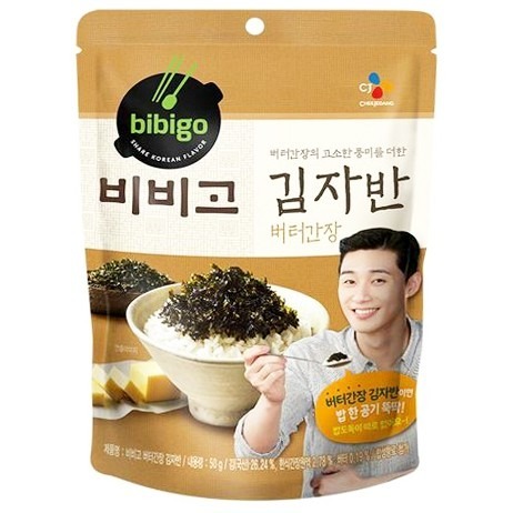 《 Chara 微百貨 》 韓國 CJ BiBiGo 韓式 海苔酥 朴敘俊代言 50g 醬油 海苔 必品閣 奶油醬油-細節圖3