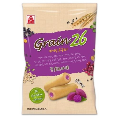 《 Chara 微百貨 》 北田 糙米捲 26 穀物捲 紫薯風味 140g 20支入 獨立包裝 餅乾