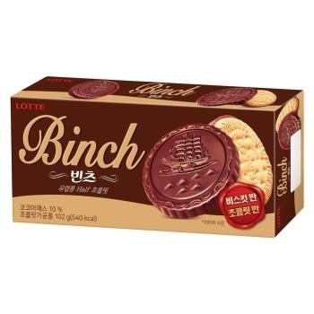 《 Chara 微百貨 》 韓國 樂天LOTTE 海盜 錢幣 餅乾 BINCH 巧克力 餅乾 大盒 小盒 團購 批發-細節圖2