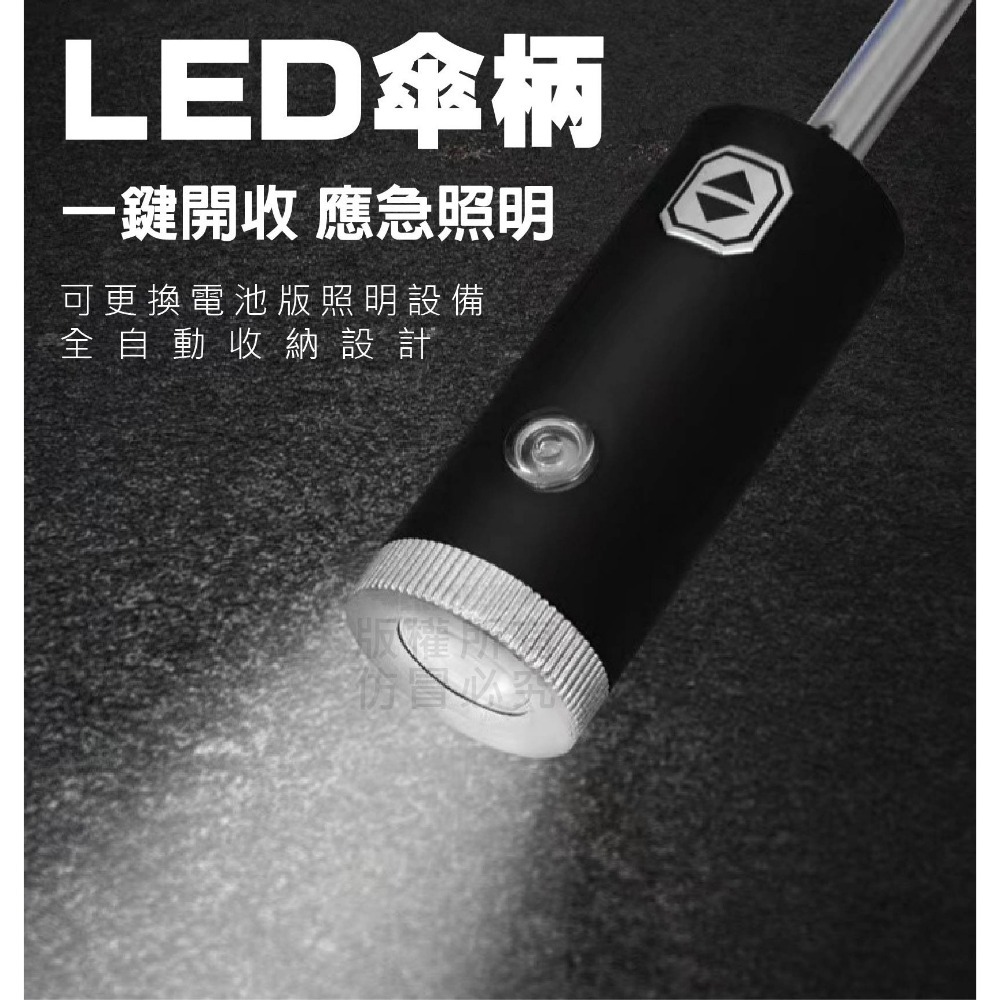 《 Chara 微百貨 》 反光 LED燈 全自動 反向傘 粉色 現貨 團購 批發-細節圖5