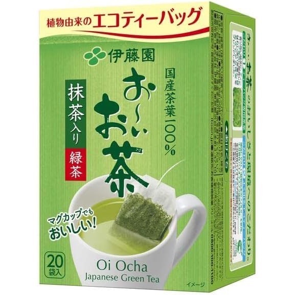 《 Chara 微百貨 》 日本 伊藤園 沖泡 茶包 抹茶 綠茶 煎焙 玄米茶 20入 盒裝-細節圖2