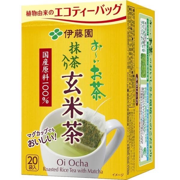 《 Chara 微百貨 》 日本 伊藤園 沖泡 茶包 抹茶 綠茶 煎焙 玄米茶 20入 盒裝-細節圖3