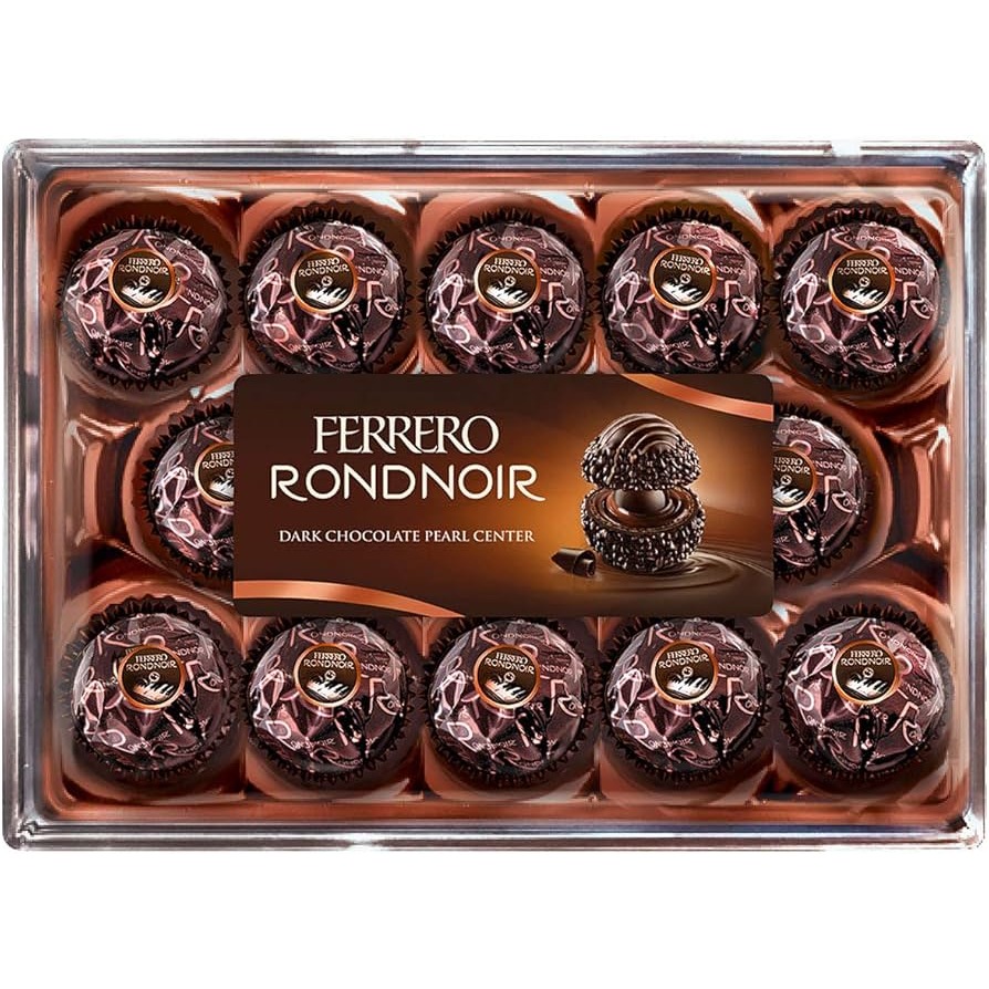 《 Chara 微百貨 》 義大利 德國 FERRERO RONDNOIR 黑巧克力 金莎 朗莎 14顆/盒 布朗尼-細節圖3