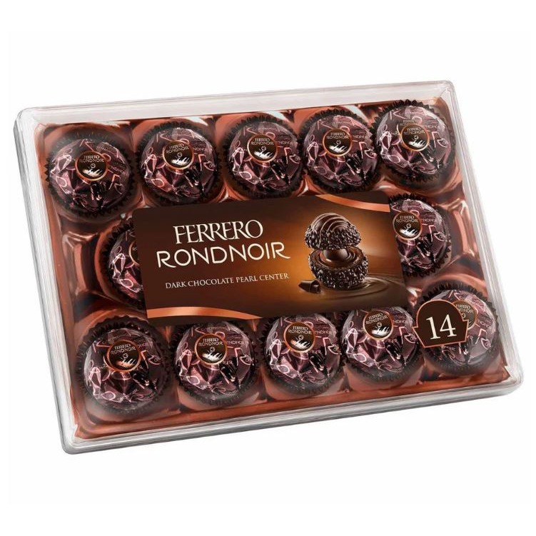 《 Chara 微百貨 》 義大利 德國 FERRERO RONDNOIR 黑巧克力 金莎 朗莎 14顆/盒 布朗尼-細節圖5