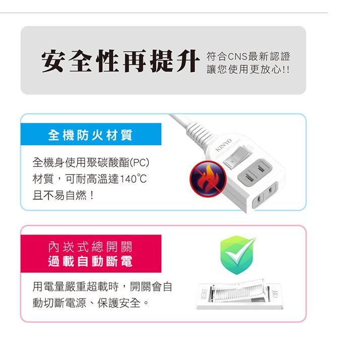 安全延長線》2P安全延長線組9呎NSD2129中繼延長線安全電源延長線原廠1年保固台灣製防火耐熱-細節圖2