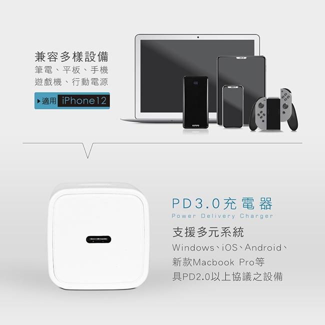 PD3.0極速快充20W充電器PDCB-005全兼容設備PD3.0充電器快充Type C孔智能分流充電國際電壓-細節圖5