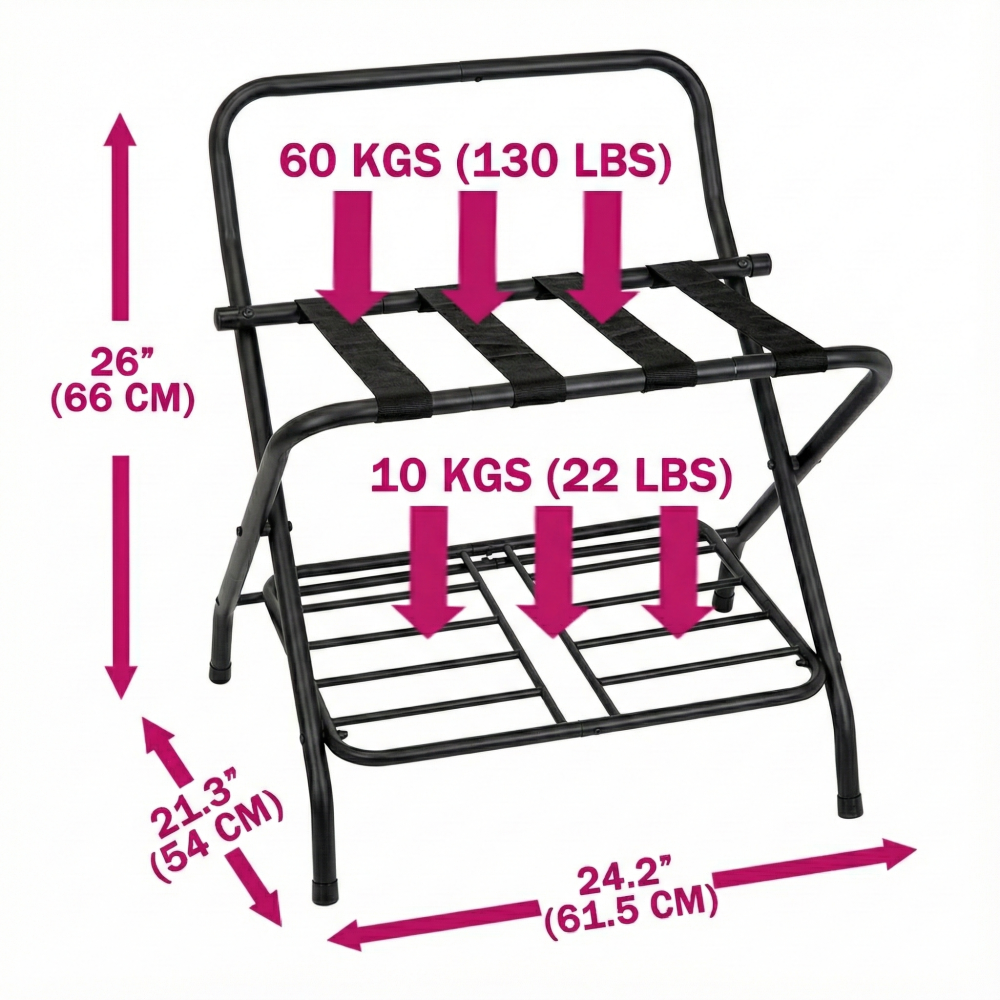【ROOMIX】台灣製 椅背行李架 可超取 二層置物架 折疊行李架 飯店民宿專用 居家收納 客房置物架 (需組裝) 現貨-細節圖9