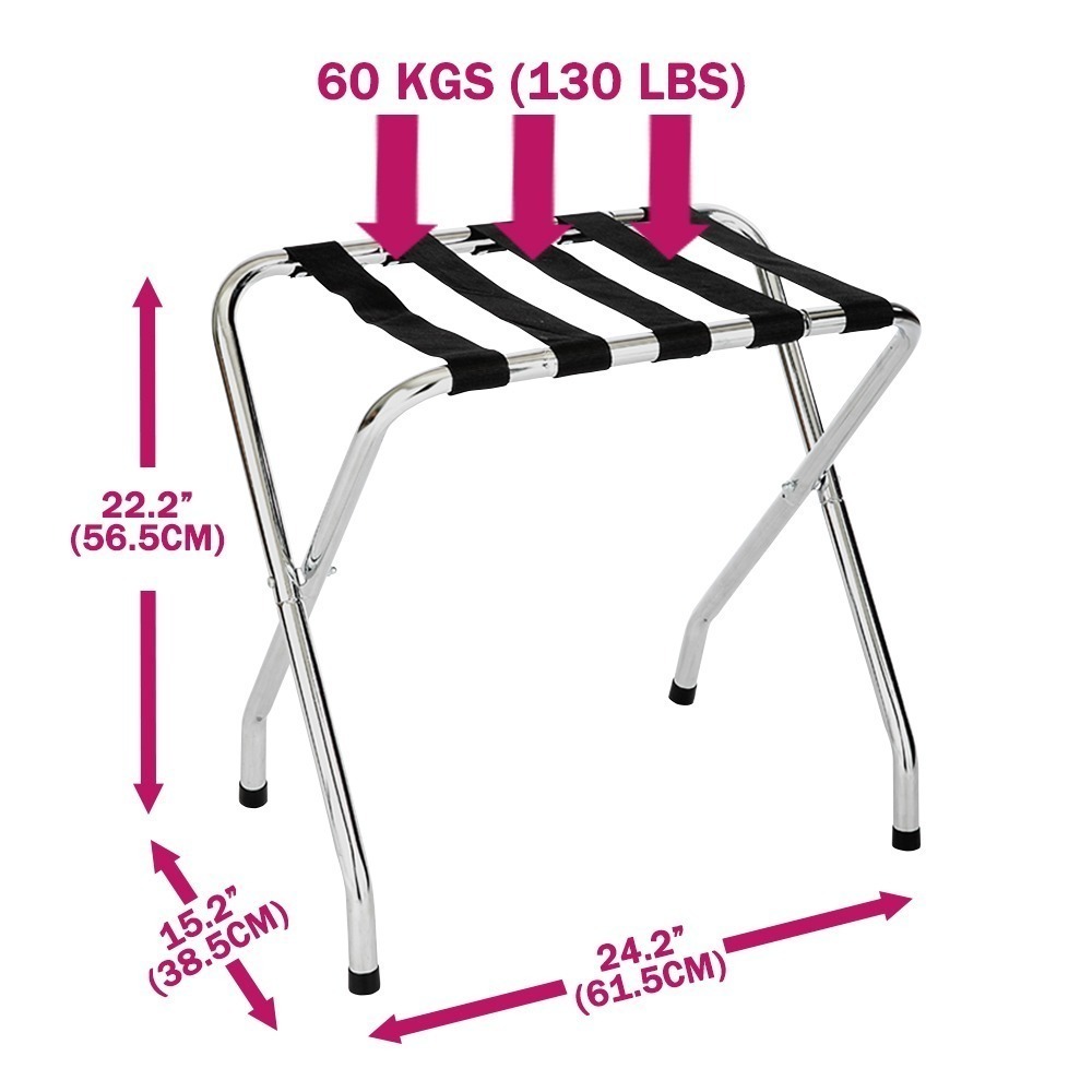 【Roomix 路米家】折疊行李架｜可超取｜飯店級行李置物架｜加粗鐵管 穩固耐重 台灣製 71056RD-CR 升級款-細節圖4