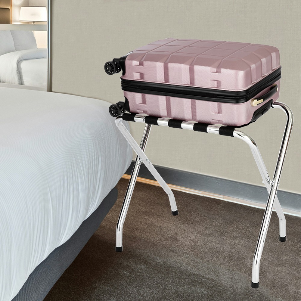 【Roomix 路米家】折疊行李架｜可超取｜飯店級行李置物架｜加粗鐵管 穩固耐重 台灣製 71056RD-CR 升級款-細節圖5