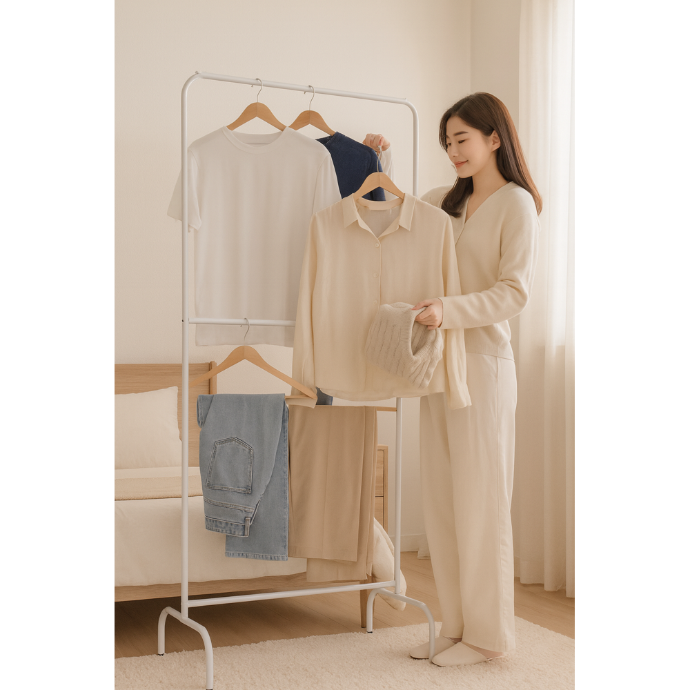 寬衣架 單桿衣架 收納 落地衣架 衣桿 雙桿衣架 單桿衣架 韓系衣架 臥室吊衣架 掛衣架 臥室衣架 加高衣架-細節圖3