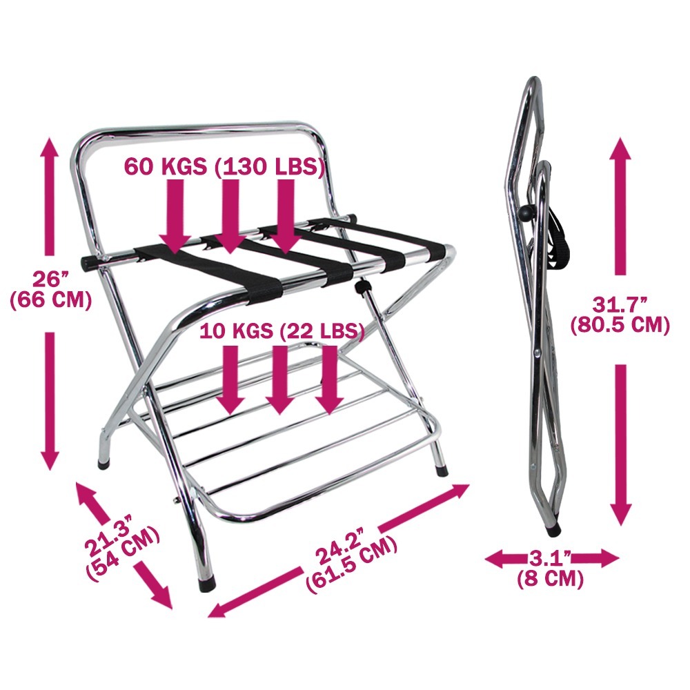 71058 專利 行李架 免組裝 二層置物 收納架 折疊 台灣現貨 鐵管 收納神器 飯店-細節圖5