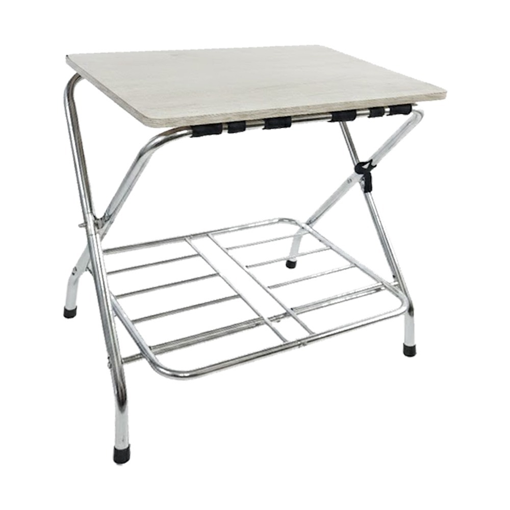 質感鉻鐵管+淺木板