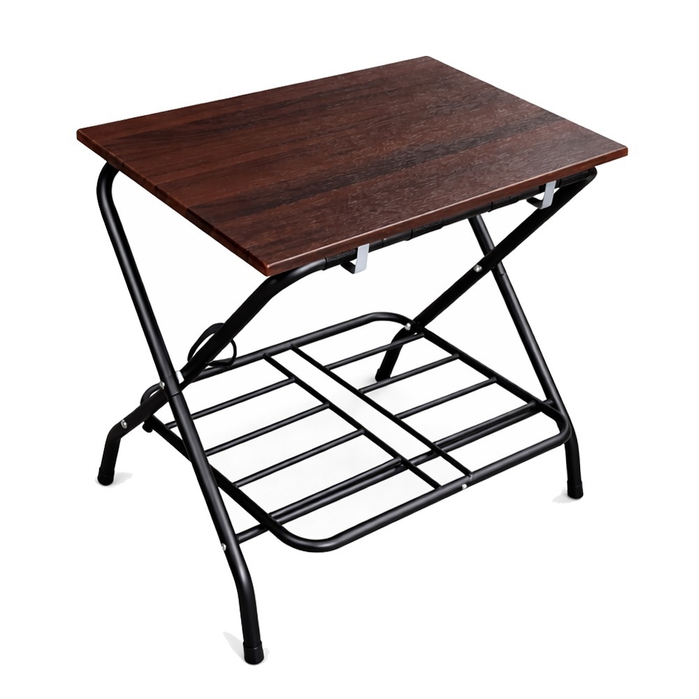 粗獷黑沙鐵管+深木板