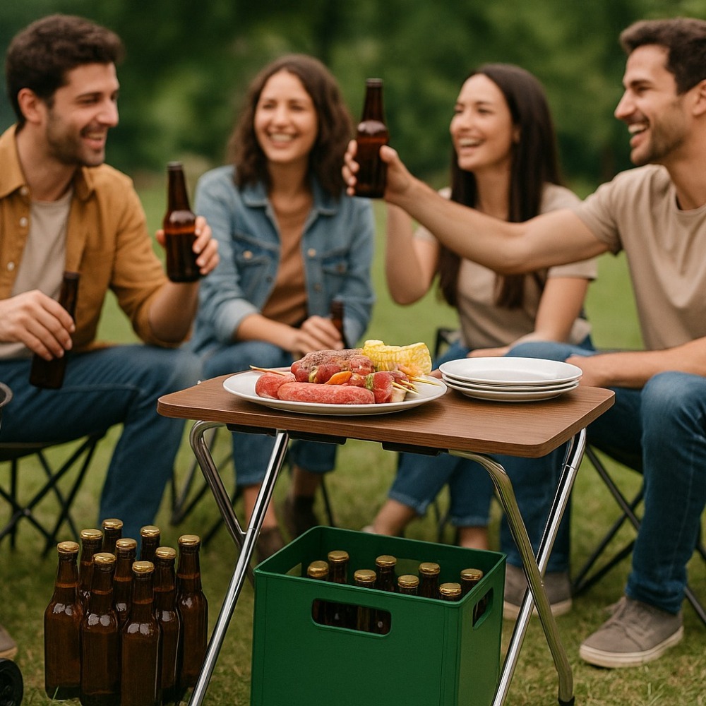 【ROOMIX】機車可載｜工業風 快組 折疊桌 露營桌 邊桌｜耐重60kg 免工具安裝 台灣製造｜便攜戶外桌 租屋桌-細節圖9