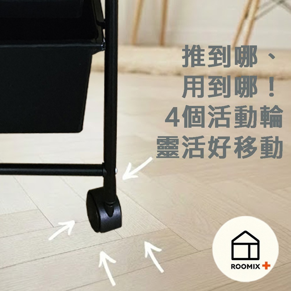 10層移動式抽屜收納車【空間救星】台灣製 黑色置物架 辦公活動櫃 美容美甲推車 玩具收納箱 文件櫃  (附輪/DIY)-細節圖5