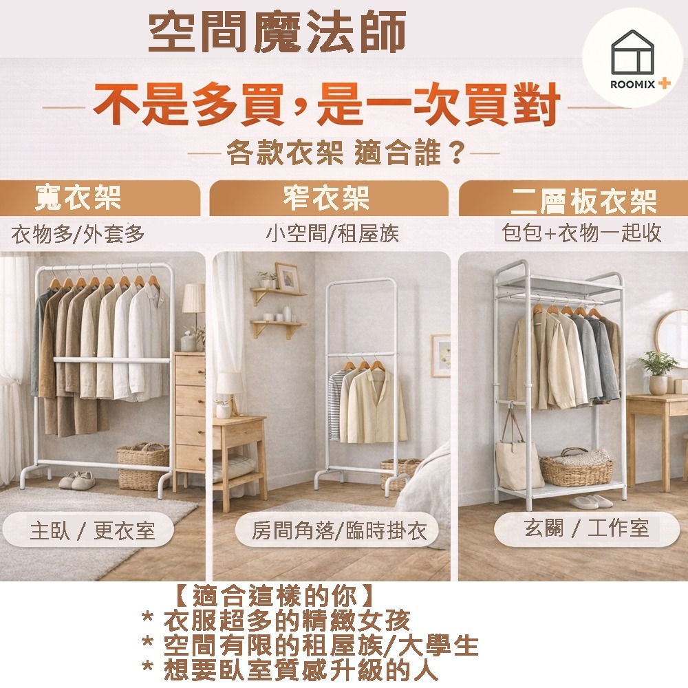 租屋必備】日系 韓系 極簡多功能衣帽架 落地掛衣架 側掛/層架/組合式 窄空間救星 曬衣架 簡易安裝 落地型開放式衣櫃-細節圖6