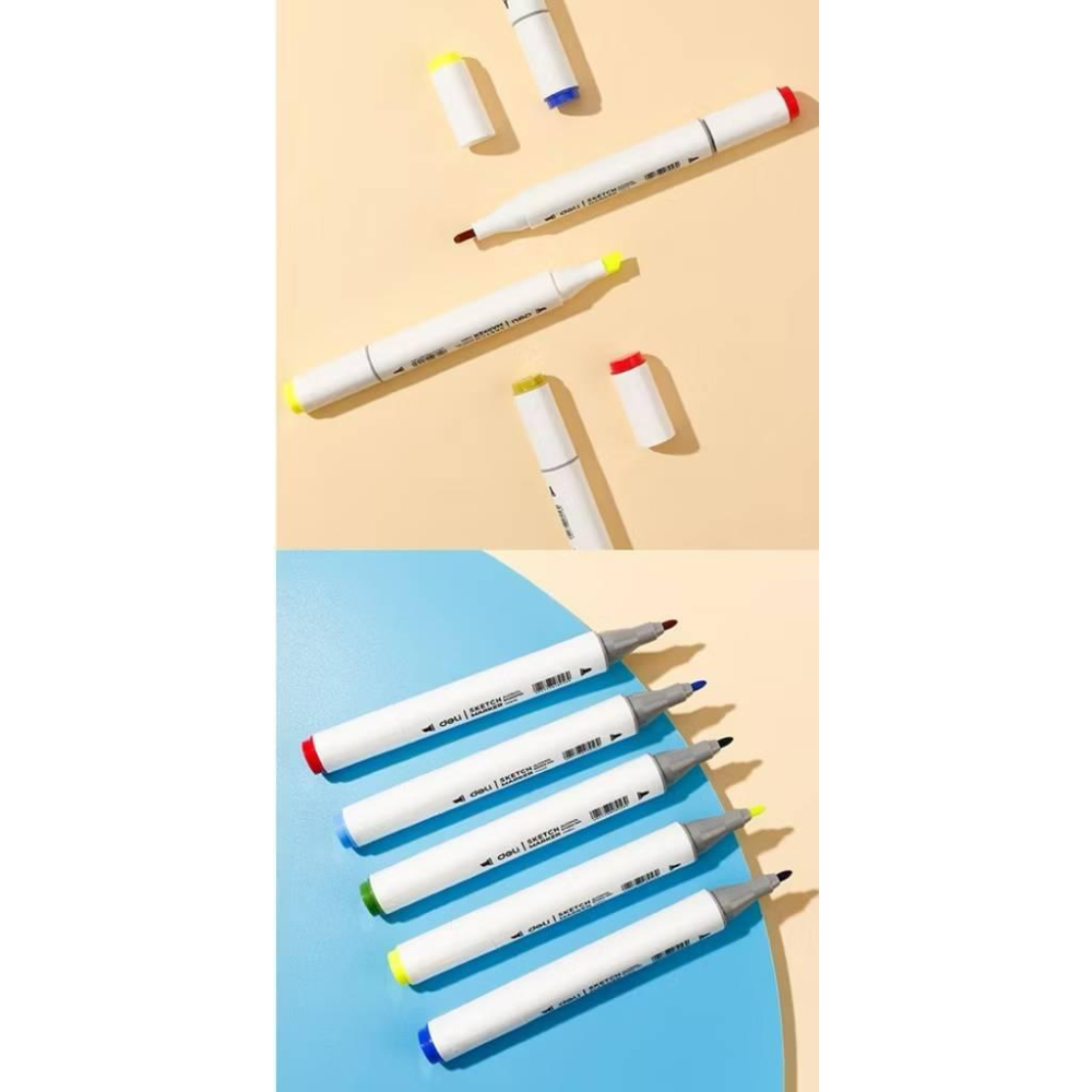 得力Deli 雙頭三角桿麥克筆60色 雙頭麥克筆 麥克筆-細節圖3