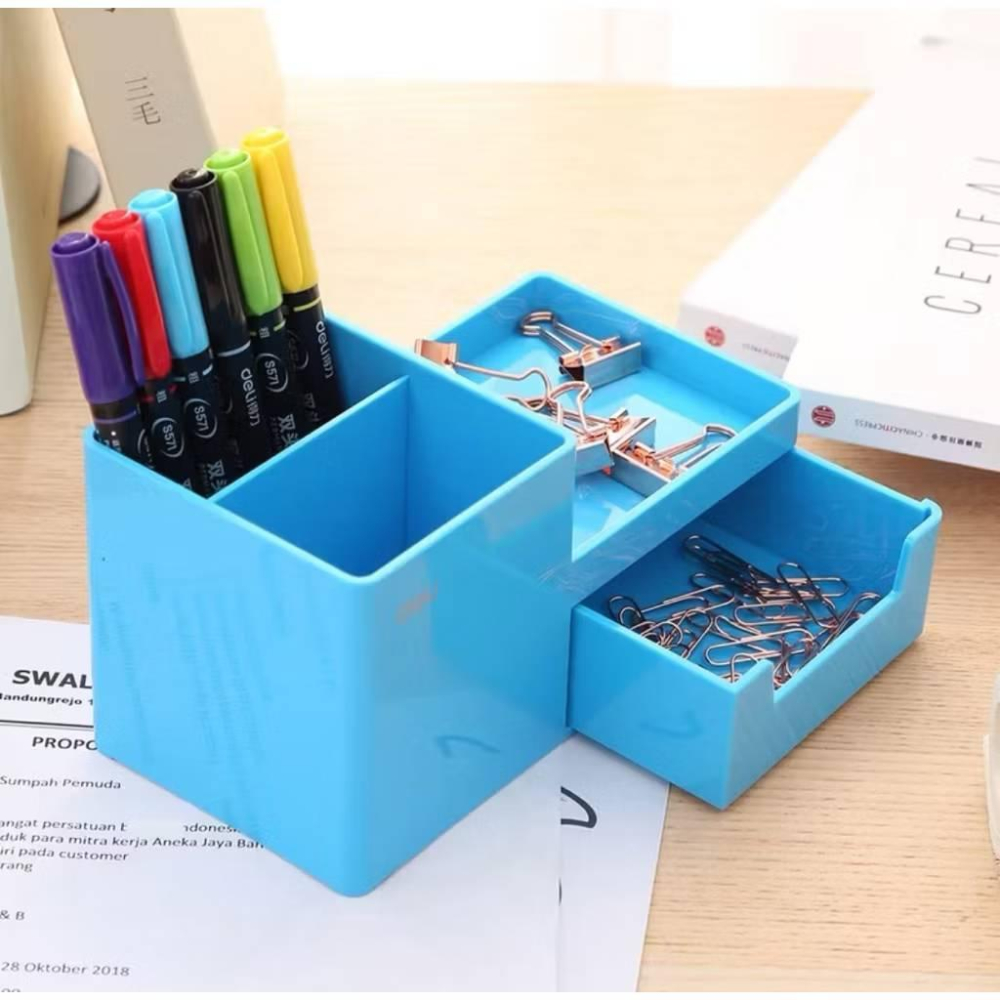 得力Deli 多功能收納盒 收納盒 桌上收納盒-細節圖2