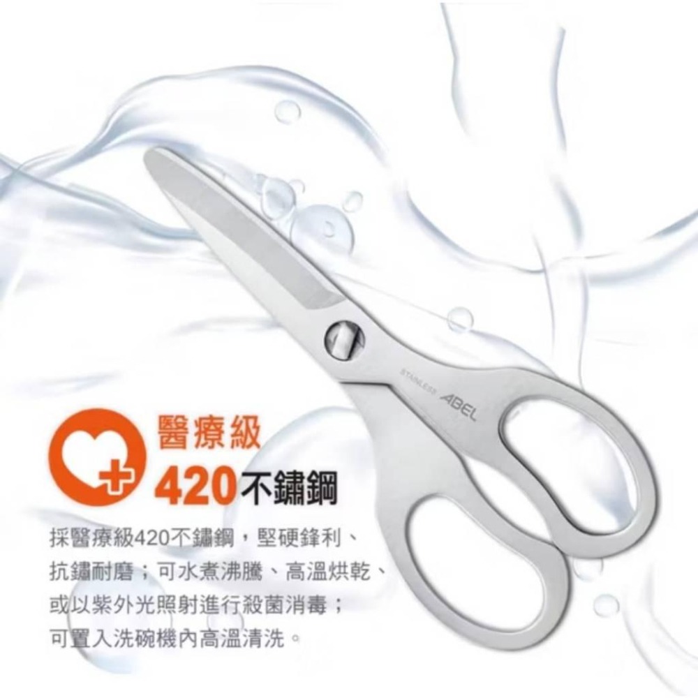 力大牌ABEL 60070不鏽鋼可拆洗食物剪（附蓋） 廚房剪 可拆剪刀 料理剪刀-細節圖3