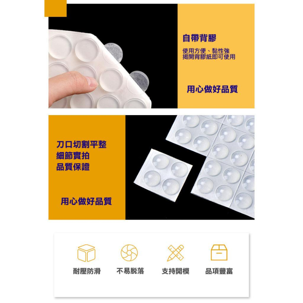 防撞粒》透明防撞粒矽膠防撞貼透明自粘墊適用於門把手和廚房家具橡膠緩衝器防止噪音防撞點(有點硬)-細節圖4