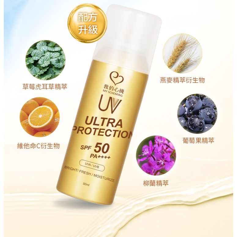 【限時購】(2瓶)短效特價📢台灣🇹🇼 我的心機 亮白保濕防曬噴霧SPF50 PA++++ 90ml-細節圖6