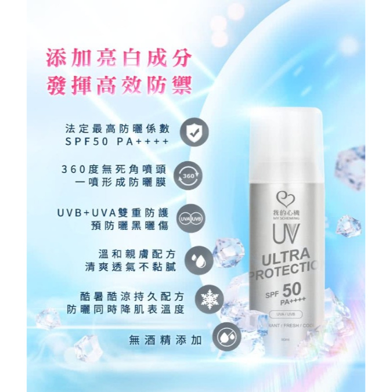 【限時購】(2瓶)短效特價📢台灣🇹🇼 我的心機 防曬噴霧SPF50 PA++++ 90ml-細節圖5