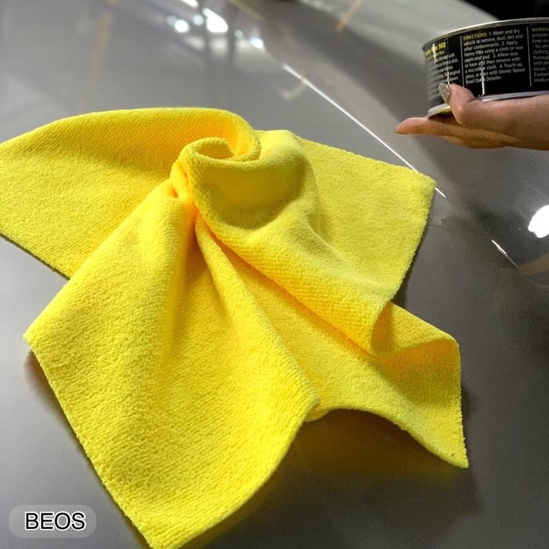 •全店滿350免運BEOS• 40x40特級無邊擦車布 熱切下蠟布 無邊布洗車布 汽車美容吸水布 黃色抹布 下鍍膜布-細節圖3