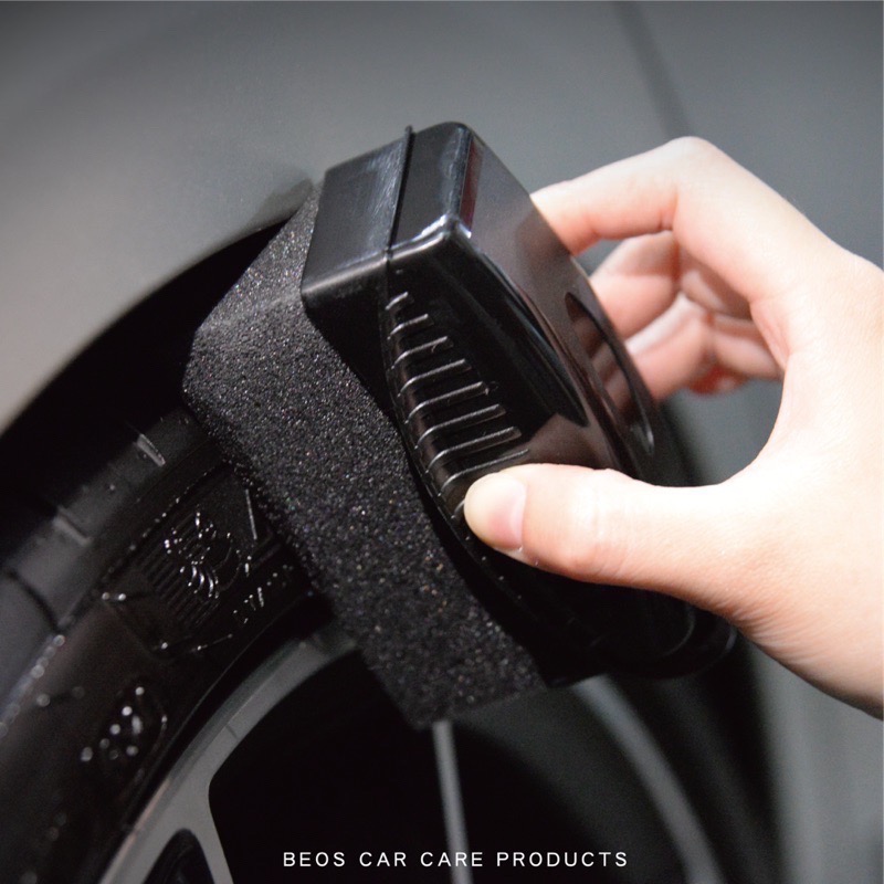 •BEOS免運中• 盒裝輪胎上蠟綿 盒裝 輪胎 刷洗車海綿 洗車工具 收納輪胎油刷 上蠟海綿 輪圈油 輪胎油綿 海綿-細節圖3