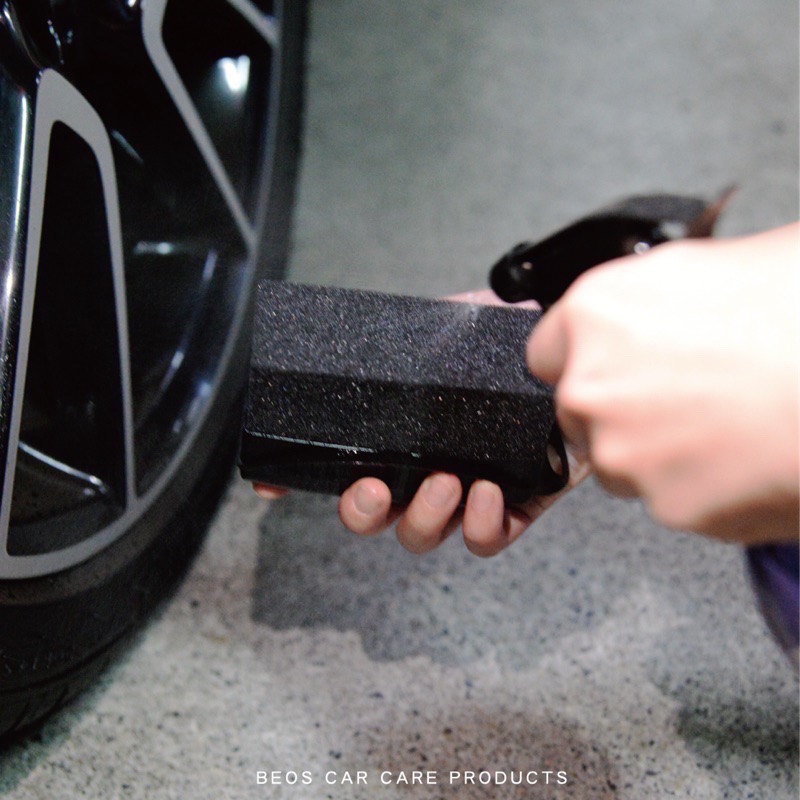 •BEOS免運中• 盒裝輪胎上蠟綿 盒裝 輪胎 刷洗車海綿 洗車工具 收納輪胎油刷 上蠟海綿 輪圈油 輪胎油綿 海綿-細節圖5