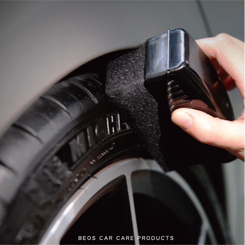 •BEOS免運中• 盒裝輪胎上蠟綿 盒裝 輪胎 刷洗車海綿 洗車工具 收納輪胎油刷 上蠟海綿 輪圈油 輪胎油綿 海綿-細節圖6