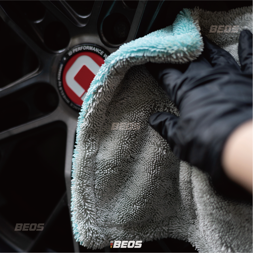 •BEOS• 細節收水布 雙面蝌蚪布 25*25 車內擦拭布 吸水怪物 輪圈收水布 吸水布 擦車布-細節圖3