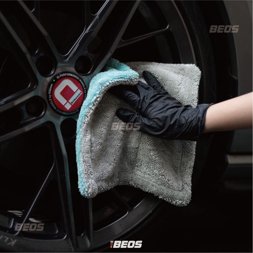 •BEOS• 細節收水布 雙面蝌蚪布 25*25 車內擦拭布 吸水怪物 輪圈收水布 吸水布 擦車布-細節圖4