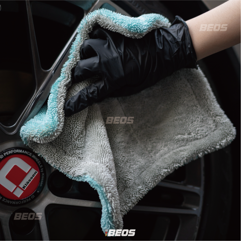 •BEOS• 細節收水布 雙面蝌蚪布 25*25 車內擦拭布 吸水怪物 輪圈收水布 吸水布 擦車布-細節圖5