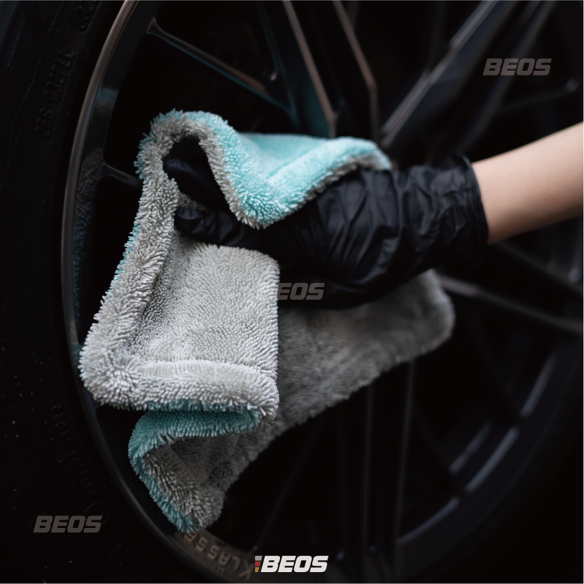 •BEOS• 細節收水布 雙面蝌蚪布 25*25 車內擦拭布 吸水怪物 輪圈收水布 吸水布 擦車布-細節圖8