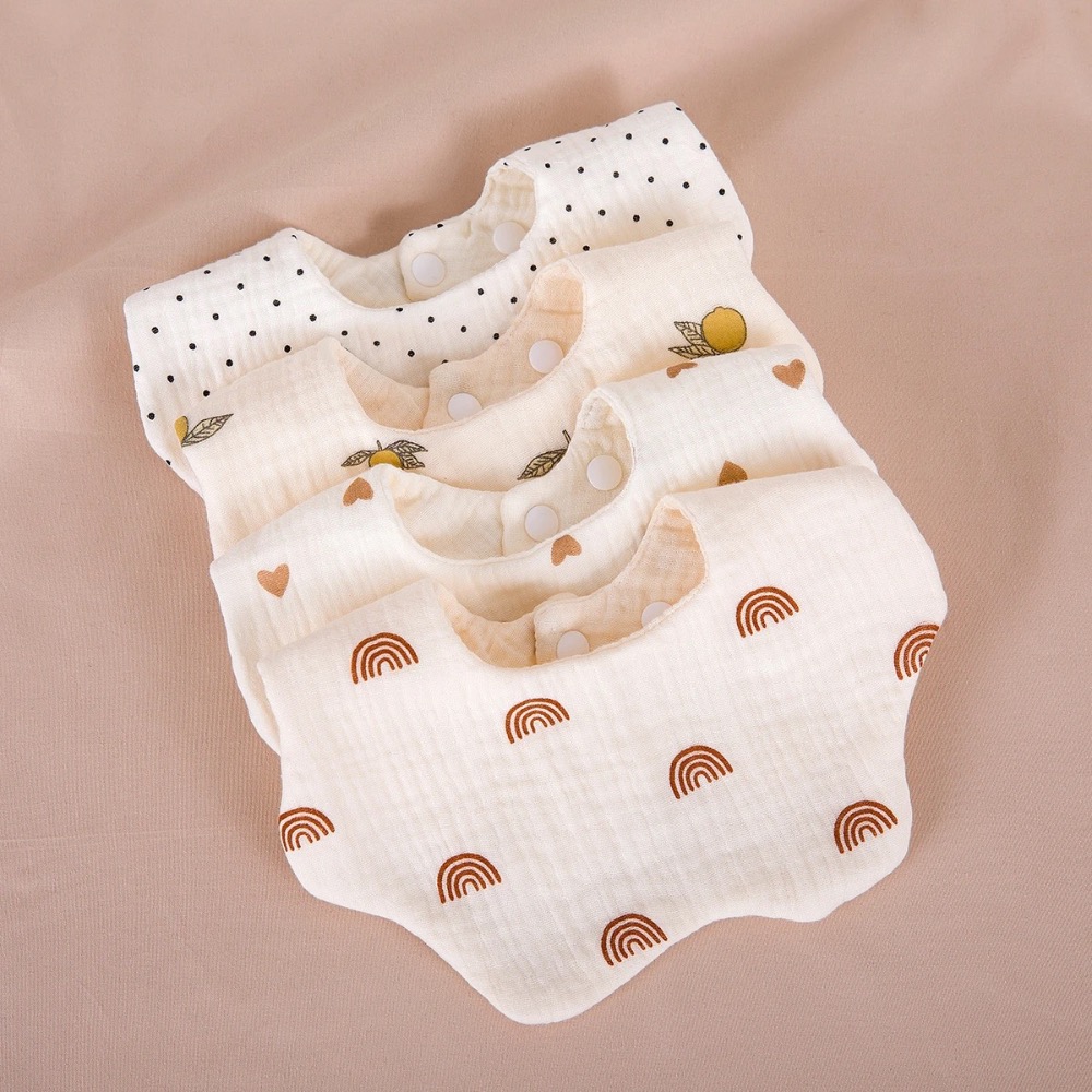 嬰幼兒六層純棉紗布口水巾組-細節圖8