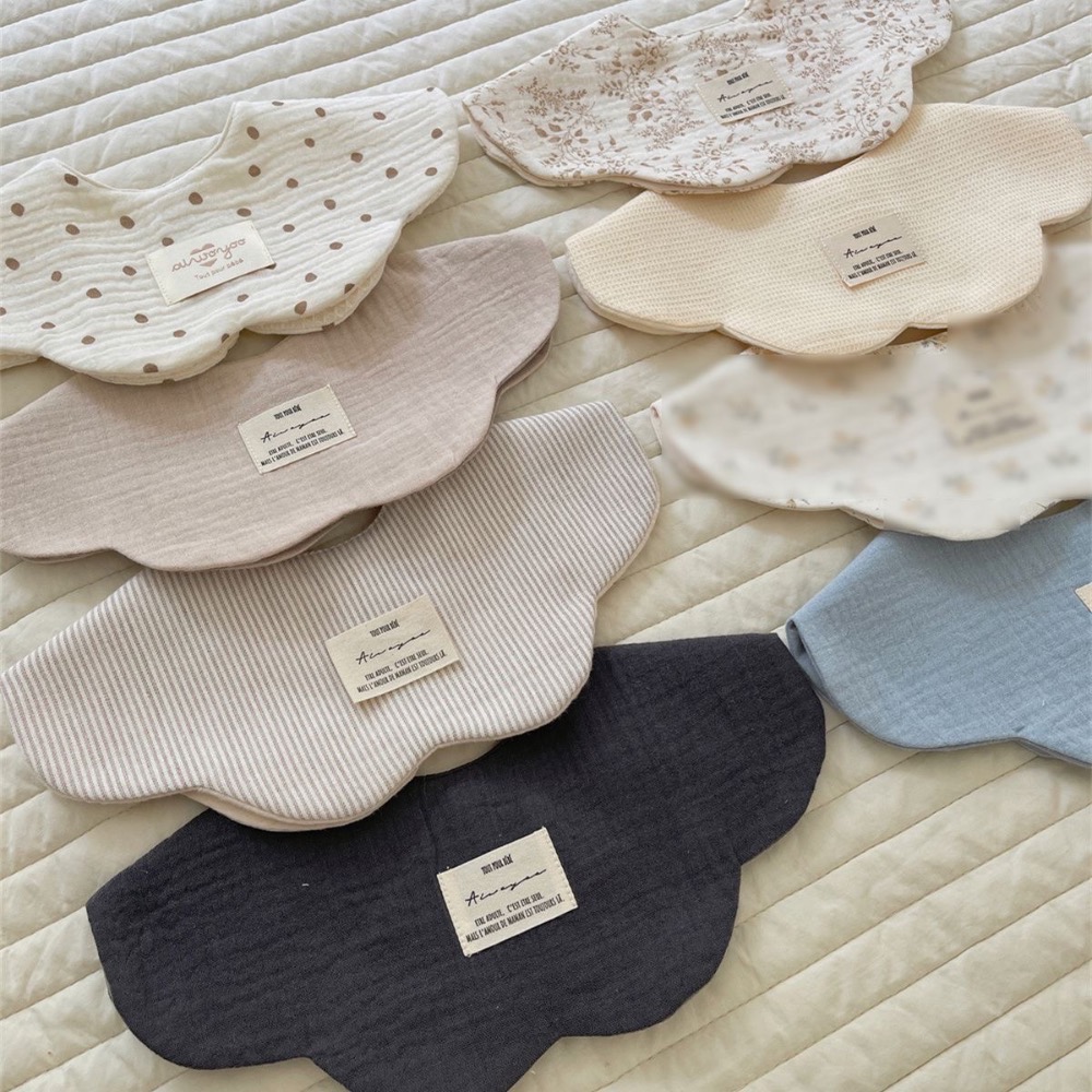 ins嬰幼兒韓版純棉口水巾/寶寶防水毛巾布-細節圖2