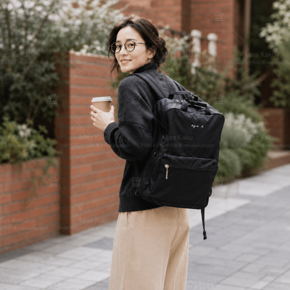 [現貨] 🇯🇵 Agnes b. 小 b LOGO 輕量後背包｜高顏值後背包｜日本代購 🔜 24小時內快速出貨-細節圖4