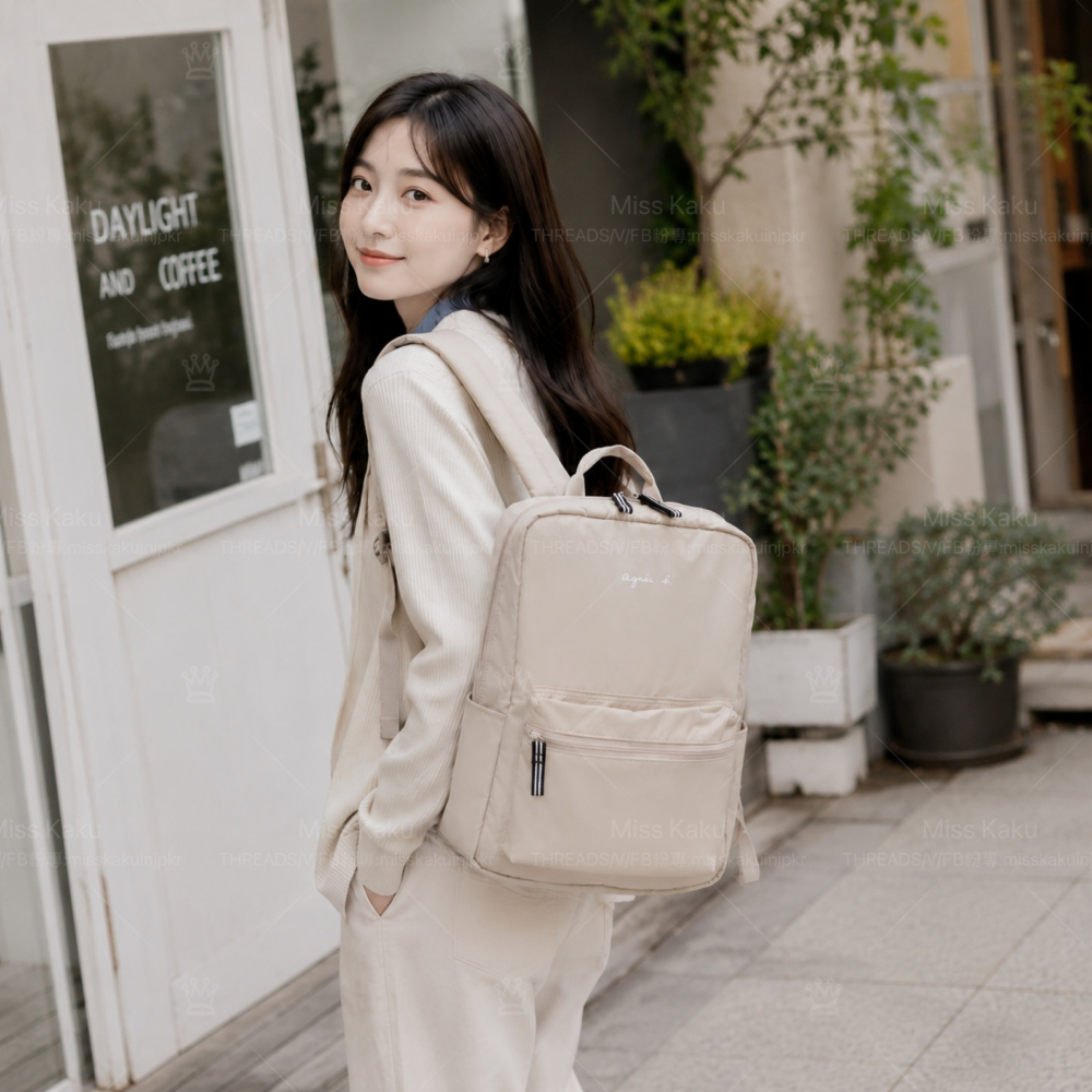 [現貨] 🇯🇵 Agnes b. 小 b LOGO 輕量後背包｜高顏值後背包｜日本代購 🔜 24小時內快速出貨-細節圖5