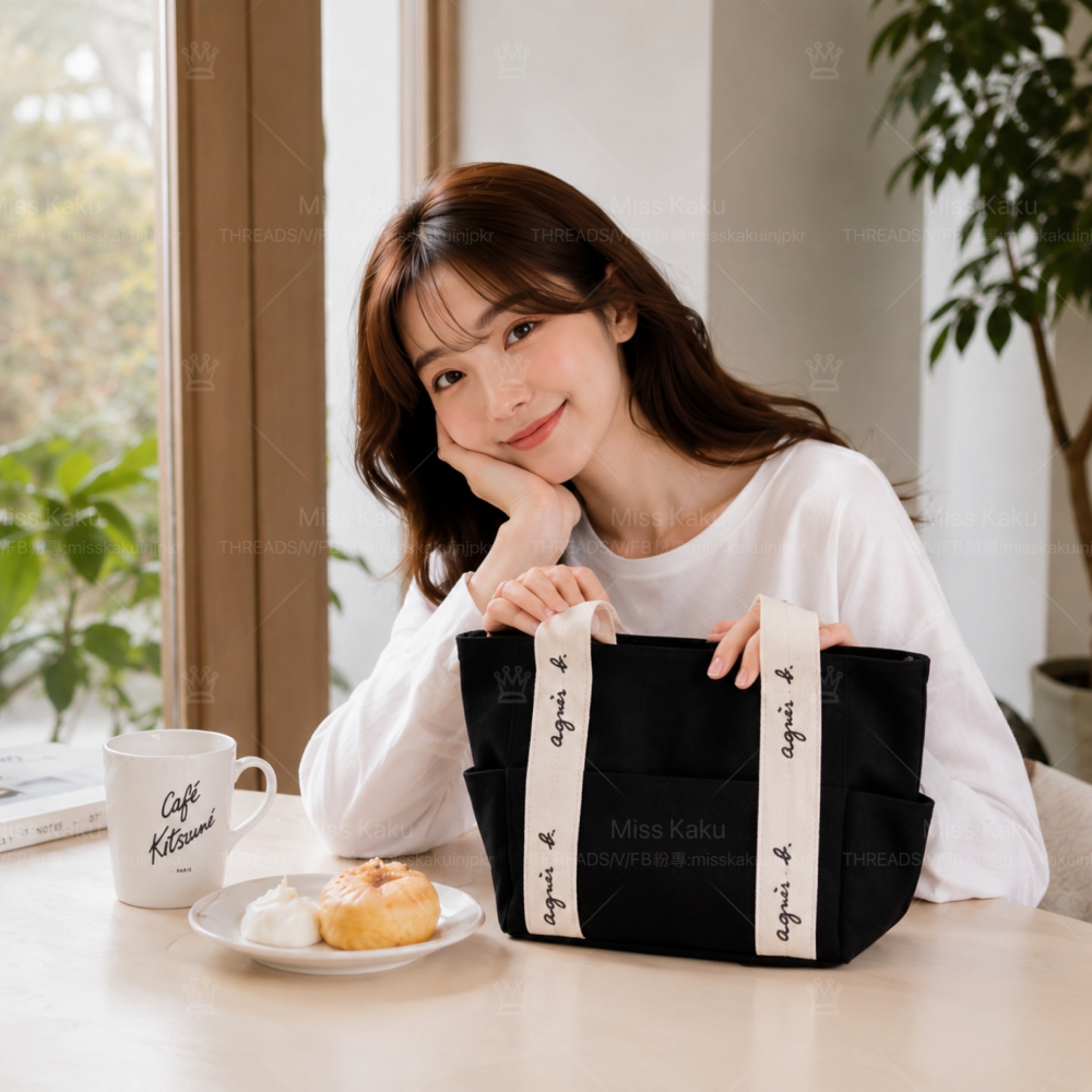 [現貨] 🇯🇵 Agnes b. 小 b 經典 LOGO 大款/小款帆布托特包｜日本代購 🔜 24小時快速出貨-細節圖7
