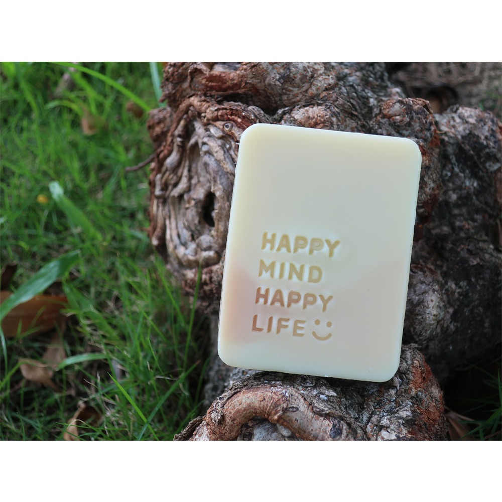 【皂章B72】你要快樂，才能好好生活 (預購) Happy mind. Happy life. 壓克力皂章 手工皂-細節圖3