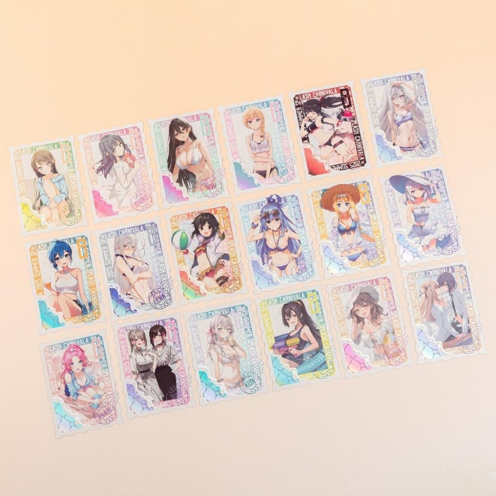 角川 漫展 滿額贈 《夏日水色祭》現貨 全新 郵票風小卡 坂柳有栖 艾莉莎 蕾娜 愛麗絲 狂三 沙季 阿庫雅 日葵 有希-細節圖2
