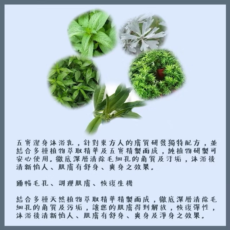 『線西鄉農會』👍五寶潔身沐浴乳 抹草 艾草 香茅 芙蓉 薄荷-細節圖4