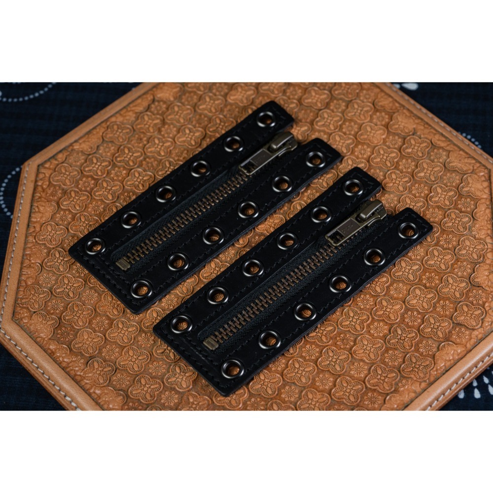 真皮6孔拉鍊盤-多色，真皮拉鍊盤，皮靴用免綁鞋帶 (高質感，進口植鞣革，timberland，redwing)-細節圖2