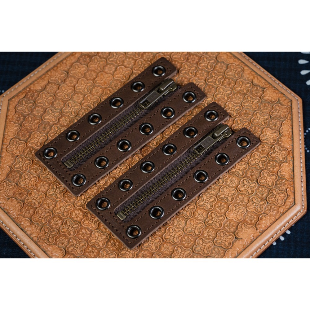 真皮6孔拉鍊盤-多色，真皮拉鍊盤，皮靴用免綁鞋帶 (高質感，進口植鞣革，timberland，redwing)-細節圖3